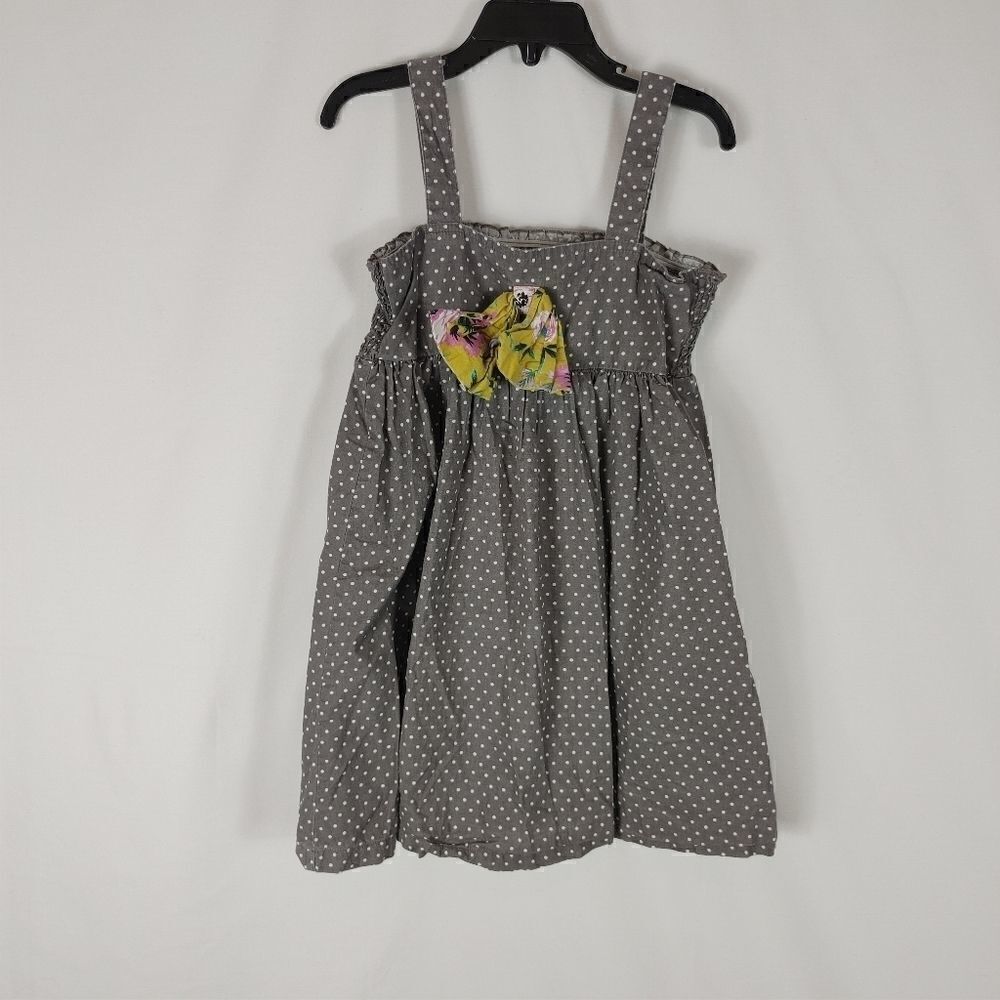 Mustard Pie Girls Size 6X Gray Polka Dot Dress Wit